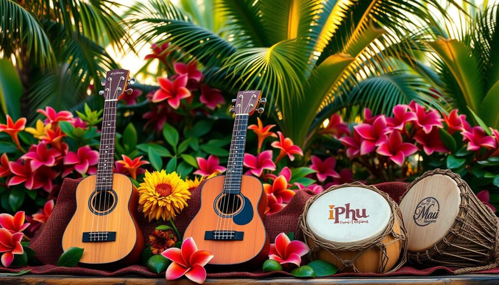 Traditionelle hawaiianische Musikinstrumente und Gesangstradition